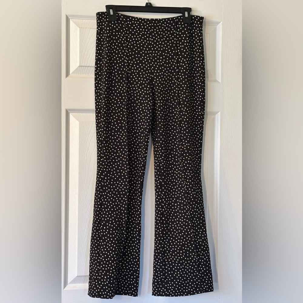 Maeve The Margot Black Pants with Heart Pattern Size S EUC